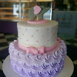 Elephant Baby Shower Custom Cake!