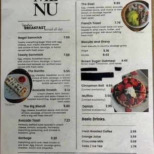 sushi and sashimi, menu