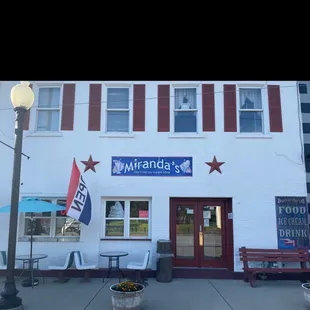 the front of the building