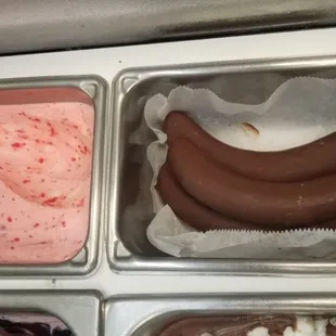 Cant have diary? We got you covered  with chocolate dipped bananas ( when available) and other  non-dairy frozen treats.