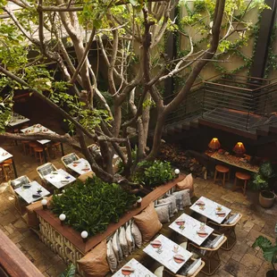 outdoor dining room from above