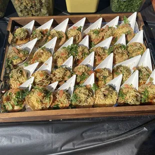 a tray of food on a table