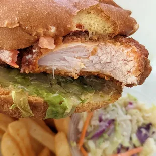 Crispy chicken burger, nice unique spicy taste