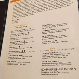 menu