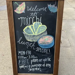 Sandwich board street sign