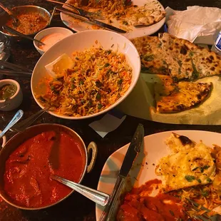 a table full of food