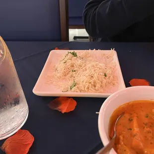 The rice and butter chicken