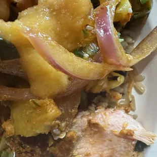 Up close on the tasty salmon!