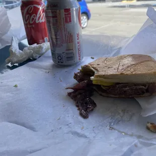 Pastrami on toasted French roll - delicious!!!