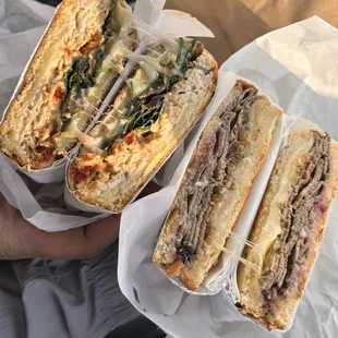 Roast Beef Sandwich and Pastrami Sandwich