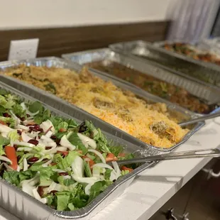salad, Chicken Biryani, beef karhai