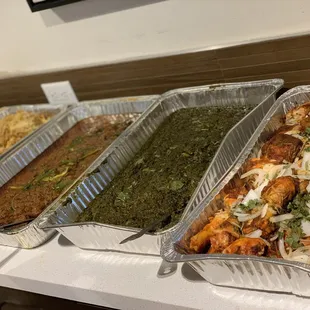 Chicken Tikka, Potato Spinach, beef karhai, Chicken Biryani