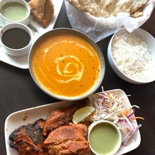 *Samosa *Tandoori Chicken *Butter Chicken  *Mango Lassi