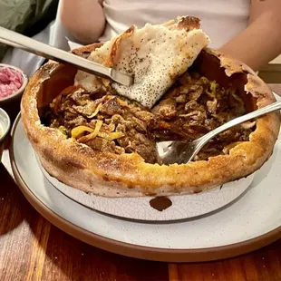 a plate of food on a table