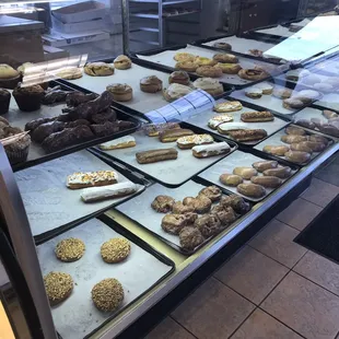 a display of baked goods
