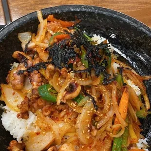 Small Octopus Hot Stone Bibimbap