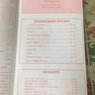 Updated menu