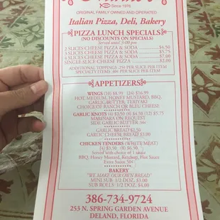 menu