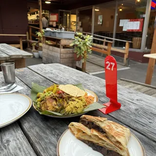 Black Pork & Cheese Roti