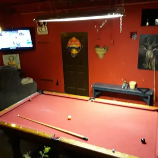 Pool tables located downstairs