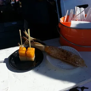 Pineapple mango bites and mexican corn