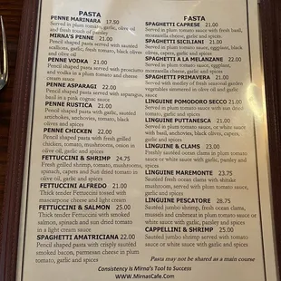 menu
