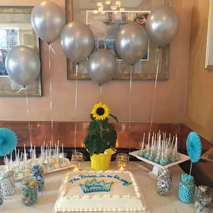 Sweet treats table set up for guests.