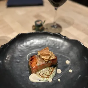 Salmon.  Very moist.
