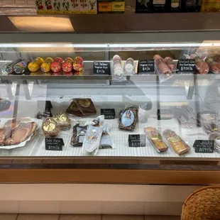 a display of meat products