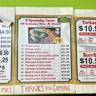 menu