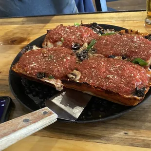 Detroit style supreme pizza