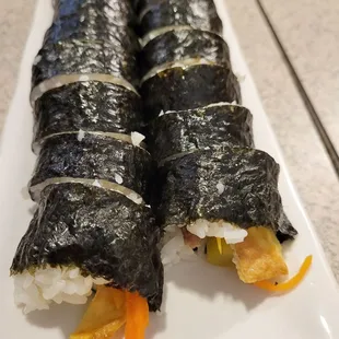 kim bop from the main menu comes with 2 rolls.