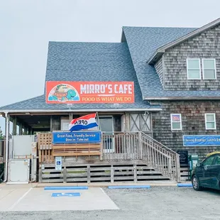 the front of the restaurant