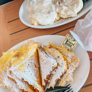 French toast &amp; biscuits with gravy