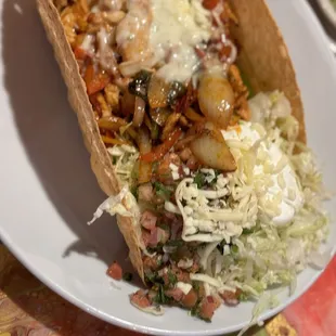 Chicken fajitas taco salad