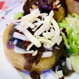 Chorizo &amp; black beans sope