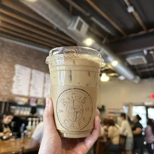 Iced Horchata Latte with oat milk - smooth, sweet, and flavorful.