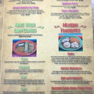 Lunch menu