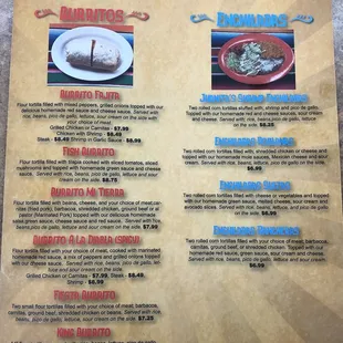 Lunch menu