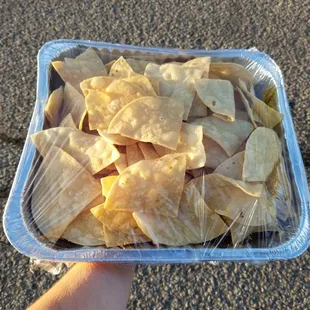 Home made chips for sale to bring home comes w salsa but passed.