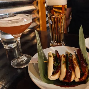 Pork bun, Asahi beer and Lichi cocktail. So delicious!