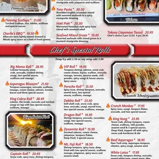 Dinner menu 2025