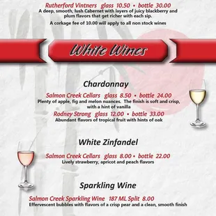 Bar menu 2025