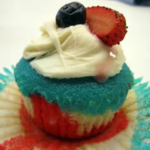 a close up of a cupcake
