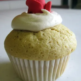 a close up of a cupcake