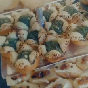 Brie and fig crostini &amp; spinach puff pastry