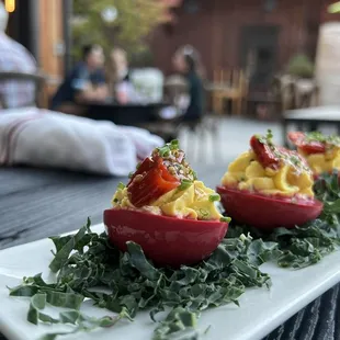 Beet Deviled Eggs