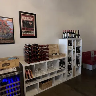 a wine cellar with bottles of wine