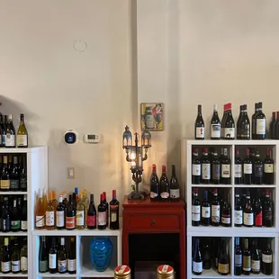a wine shop with many bottles of wine