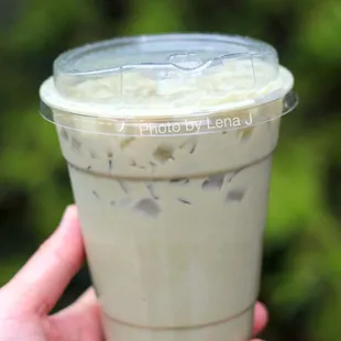Groot Latte ($4.75) - green tea + taro root + lavender syrup. Doesn't taste like taro